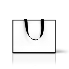 Пакет паперовий 40х30х12 см білий з ручкою стрічкою