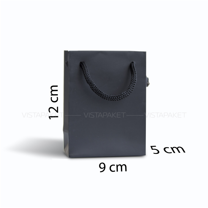 Пакет паперовий чорний 9х12х5 см