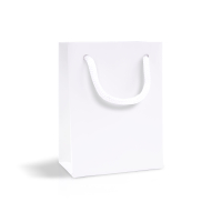 Пакет паперовий білий вертикальний 9х12х5 см