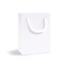 Пакет паперовий білий вертикальний 9х12х5 см