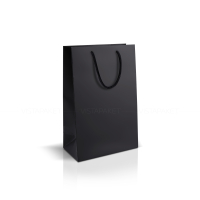 Пакет паперовий 15*23*8 см чорний з шнуром
