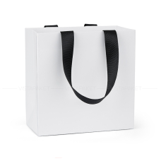 Пакет бумажный белый 20х20х10 см с лентами