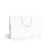 Пакет паперовий білий горизонтальний 23x15x8 см