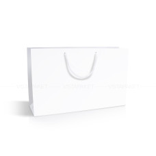 Пакет паперовий білий горизонтальний 23x15x8 см
