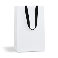 Пакет паперовий білий 24х40х23 см з стрічками 