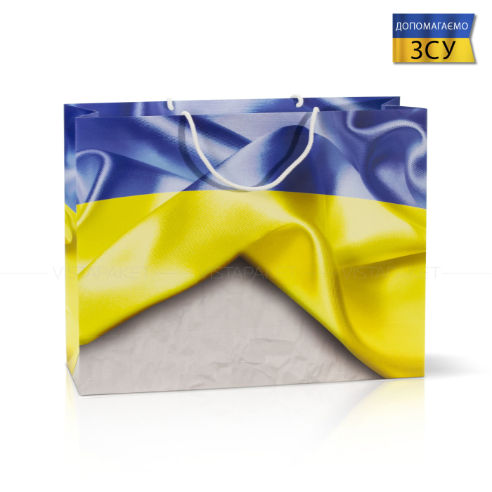 Пакет паперовий прапор  45*33*15 см 