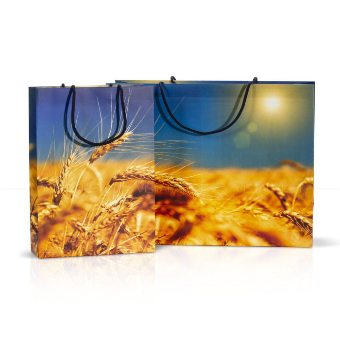 Пакет паперовий пшеничне поле   45*33*15 см 