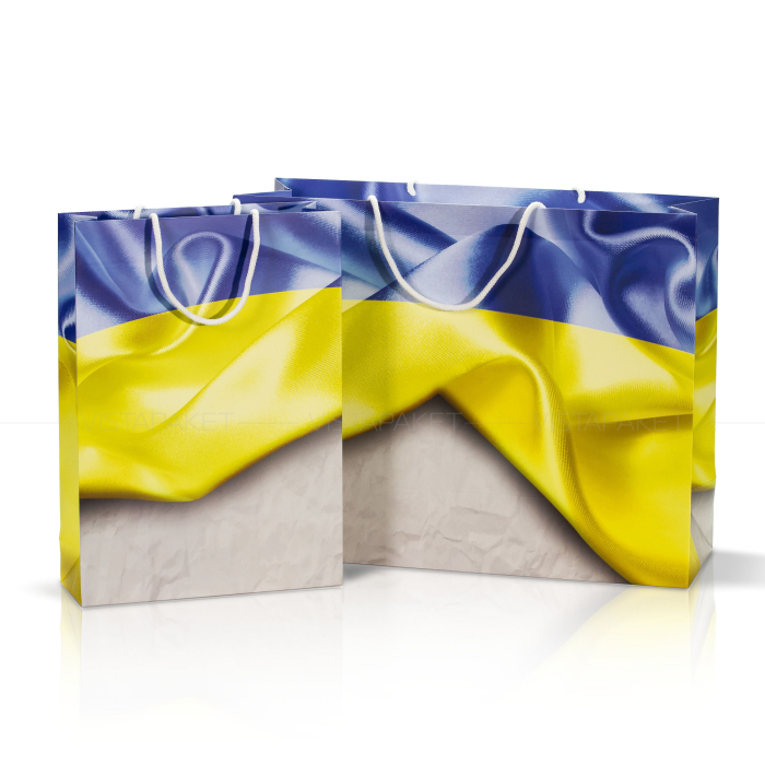 Пакет паперовий прапор 25*35*9 см
