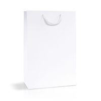Пакет паперовий білий вертикальний 25х35х9 см 
