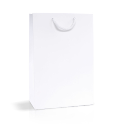 Пакет паперовий білий вертикальний 25х35х9 см 