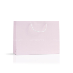Пакет бумажный 33*24*12 см розовый горизонтальный