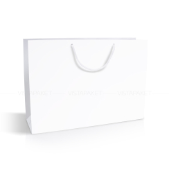 Пакет паперовий білий горизонтальний 35х25х9 см