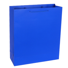 Пакет паперовий 35*40*12 см синій з шнуром