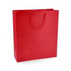 Пакет паперовий 35х40х12 см червоний з шнуром
