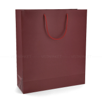 Пакет паперовий 35х40х12 см бордовий з шнуром