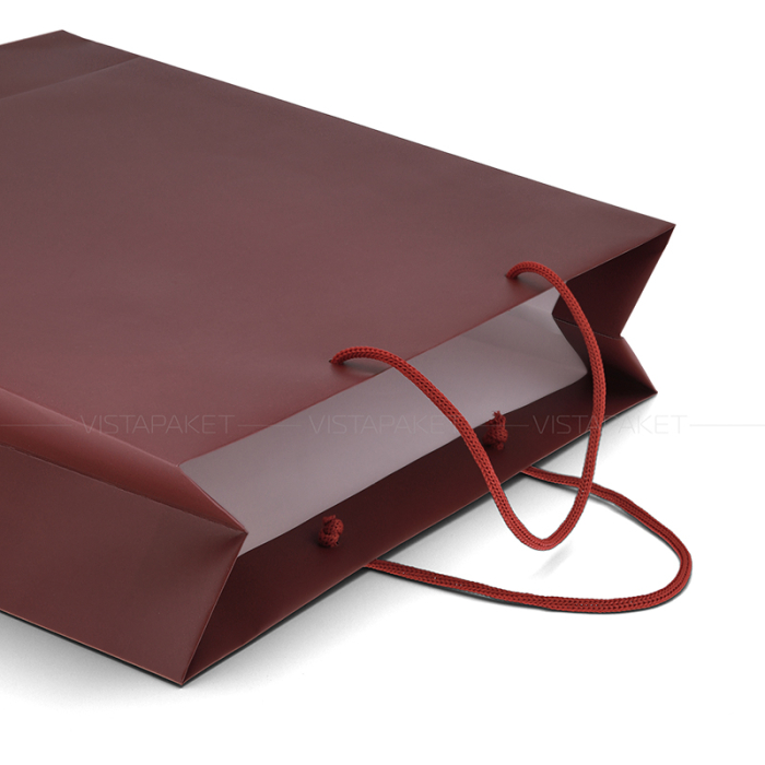 Пакет паперовий подарунковий бордовий
