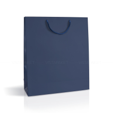 Пакет паперовий 35х40х12 см темно-синій з шнурком