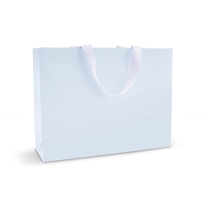Пакет паперовий 40x30x12 см ніжно блакитний з стрічкою