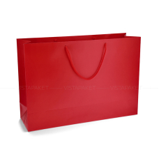 Пакет паперовий 50х35х15 см червоний з шнуром