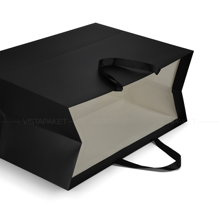 Пакет з великим дном чорний 65х47х30 см