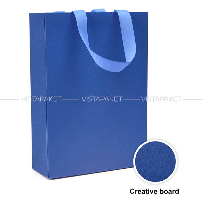 Пакет паперовий з дизайнерського картону синій