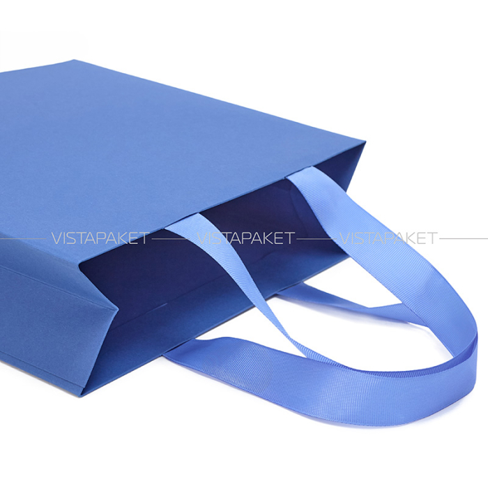 Пакет паперовий з дизайнерського картону синій