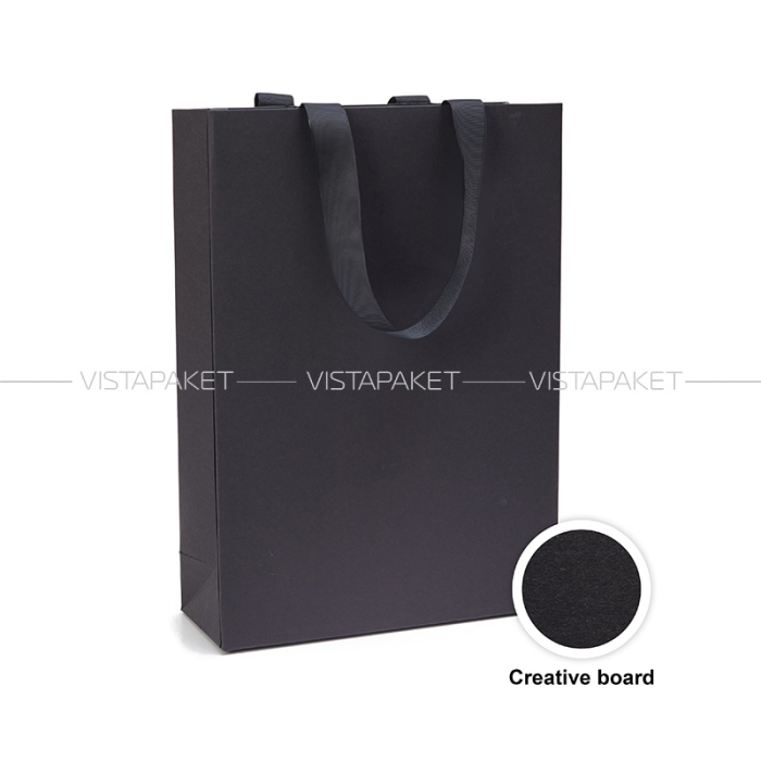 Пакет паперовий з дизайнерського картону чорний