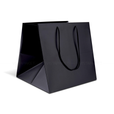 Пакет паперовий 30х30х29 см чорний з великим дном