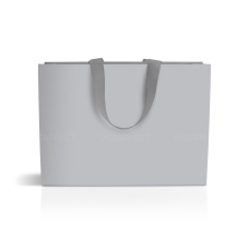 Пакет паперовий 35 х 25 х 9 см срібний з ручкою-стрічкою