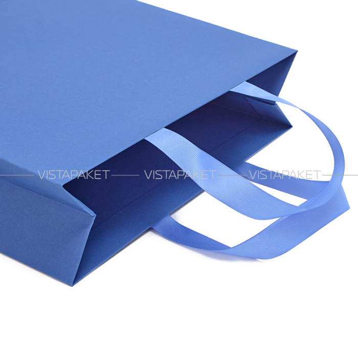 Пакет паперовий з дизайнерського картону синій