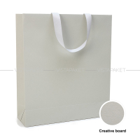 Пакет паперовий 35х40х12 см сірий з стрічкою