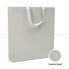 Пакет паперовий 35х40х12 см сірий з стрічкою
