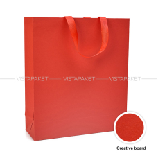 Пакет паперовий 35х40х12 см червоний з стрічкою