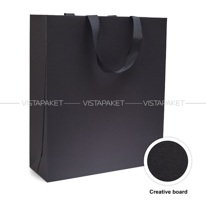Пакет паперовий з дизайнерського картону чорний