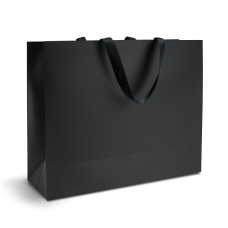 Пакет паперовий 60*48*18 см чорний з стрічкою