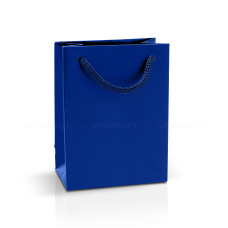Пакет паперовий 9х12х5 см синій