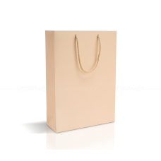 Пакет паперовий 25*35*9 см кремовий вертикальний