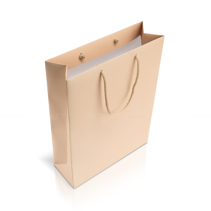 Пакет паперовий подарунковий бежевий 