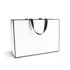 Пакет паперовий 50х35х15 см білий з ручкою стрічкою