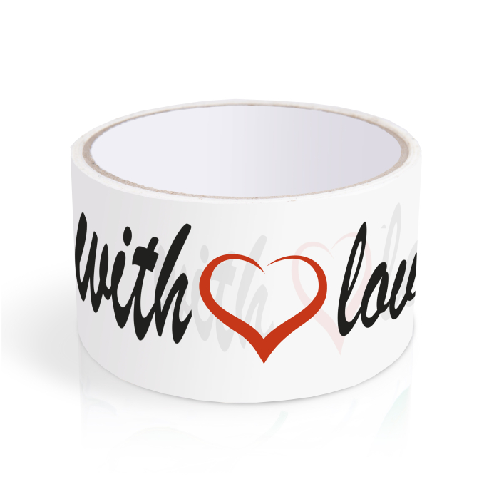 Скотч "With Love" на білій основі